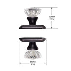 Clctk 4 Pack Glass Dummy Door Knobs, Inactive Crystal Half-Dummy Door Knobs For Closetbifold, Oil Rubbed Bronze
