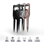 Blue Tees Golf - 6 In One Divot Repair Tool - Silver