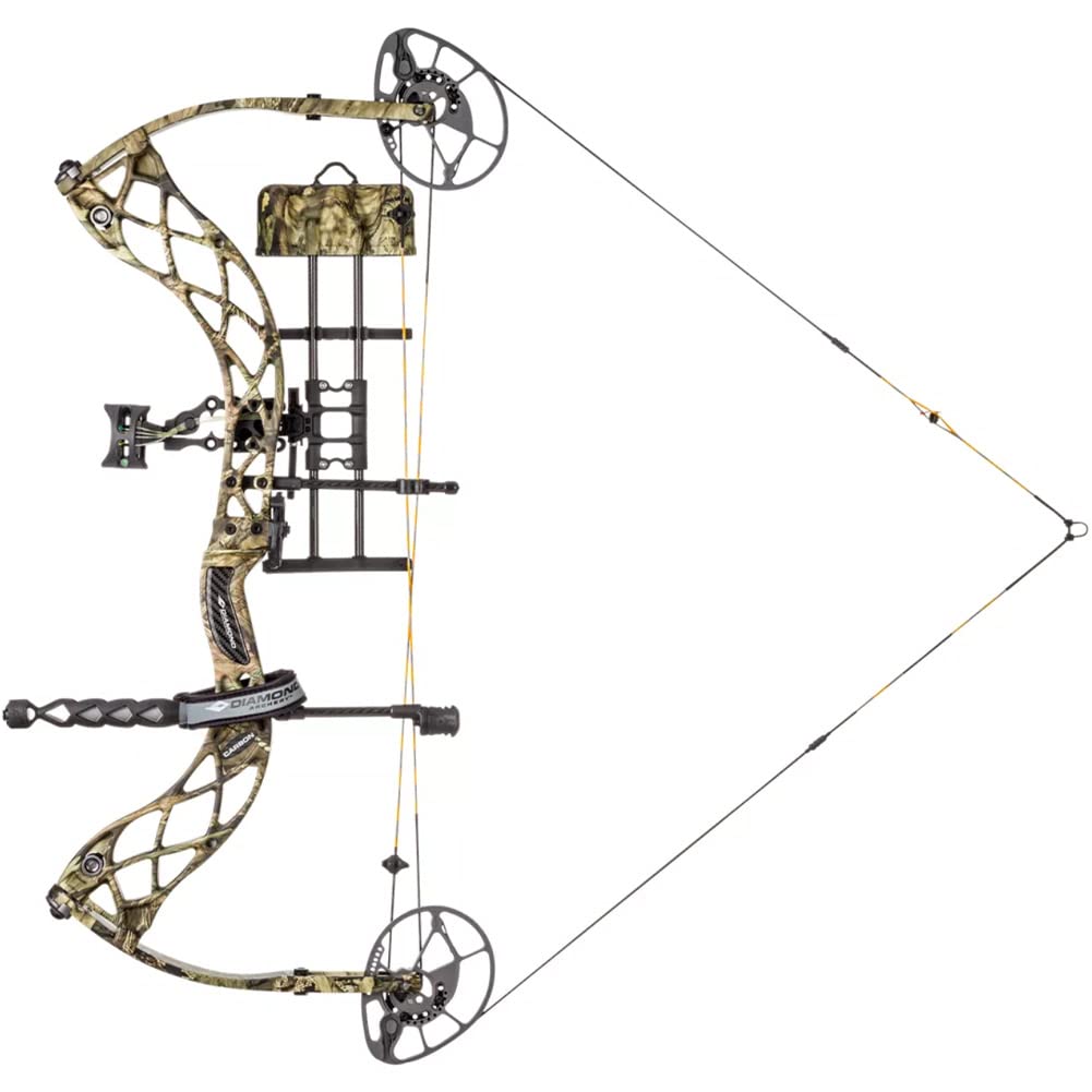 DIAMOND ARCHERY Deploy SB Fully Adjustable Equipped Durable Compound Bow with R.A.K. Package - RH, 70 Lbs, Breakup Country