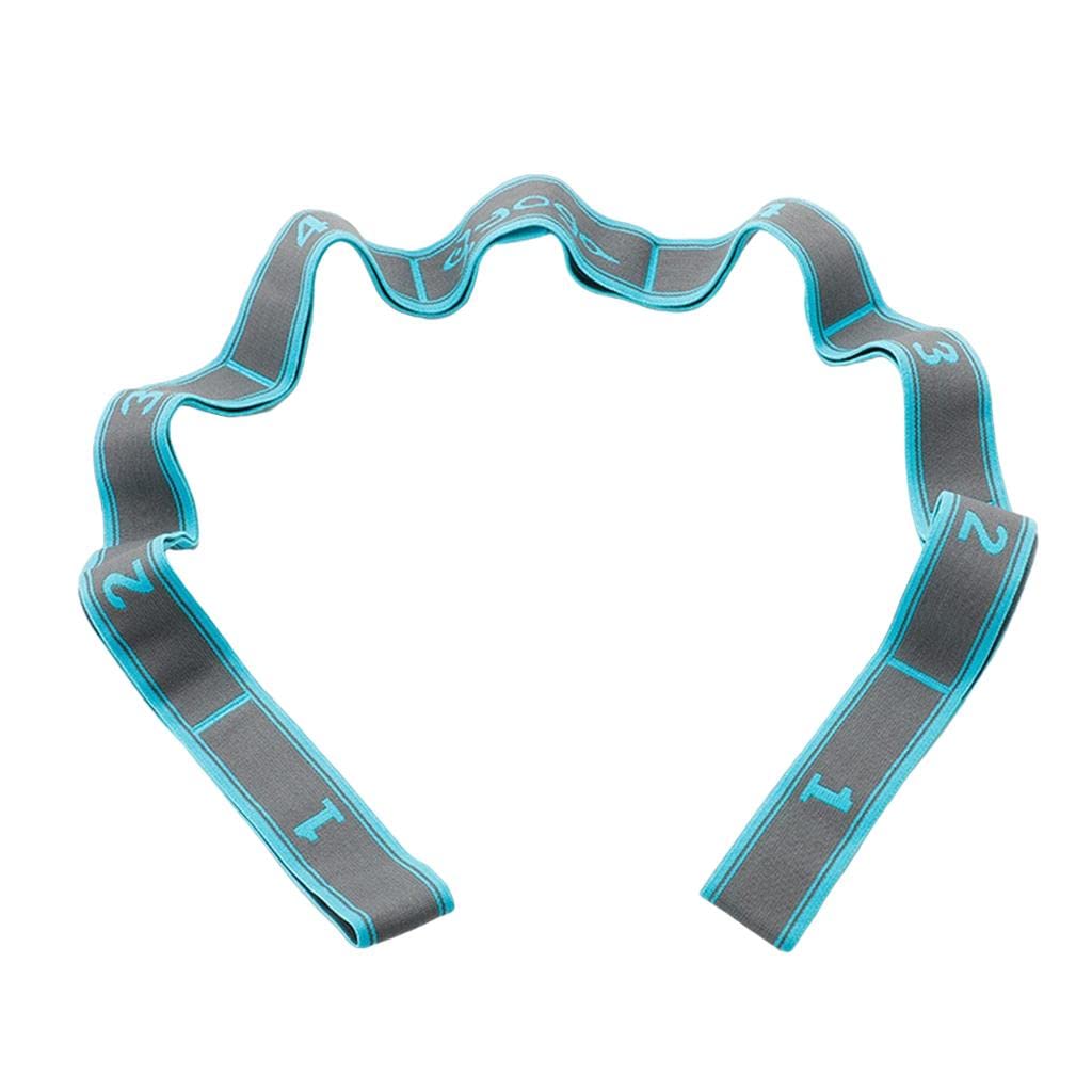 Zoomella Yoga Pull Strap Fitness Stretching Band Resistance Loop Blue_9 Loops|Resistance Trainers|Sporting Goods