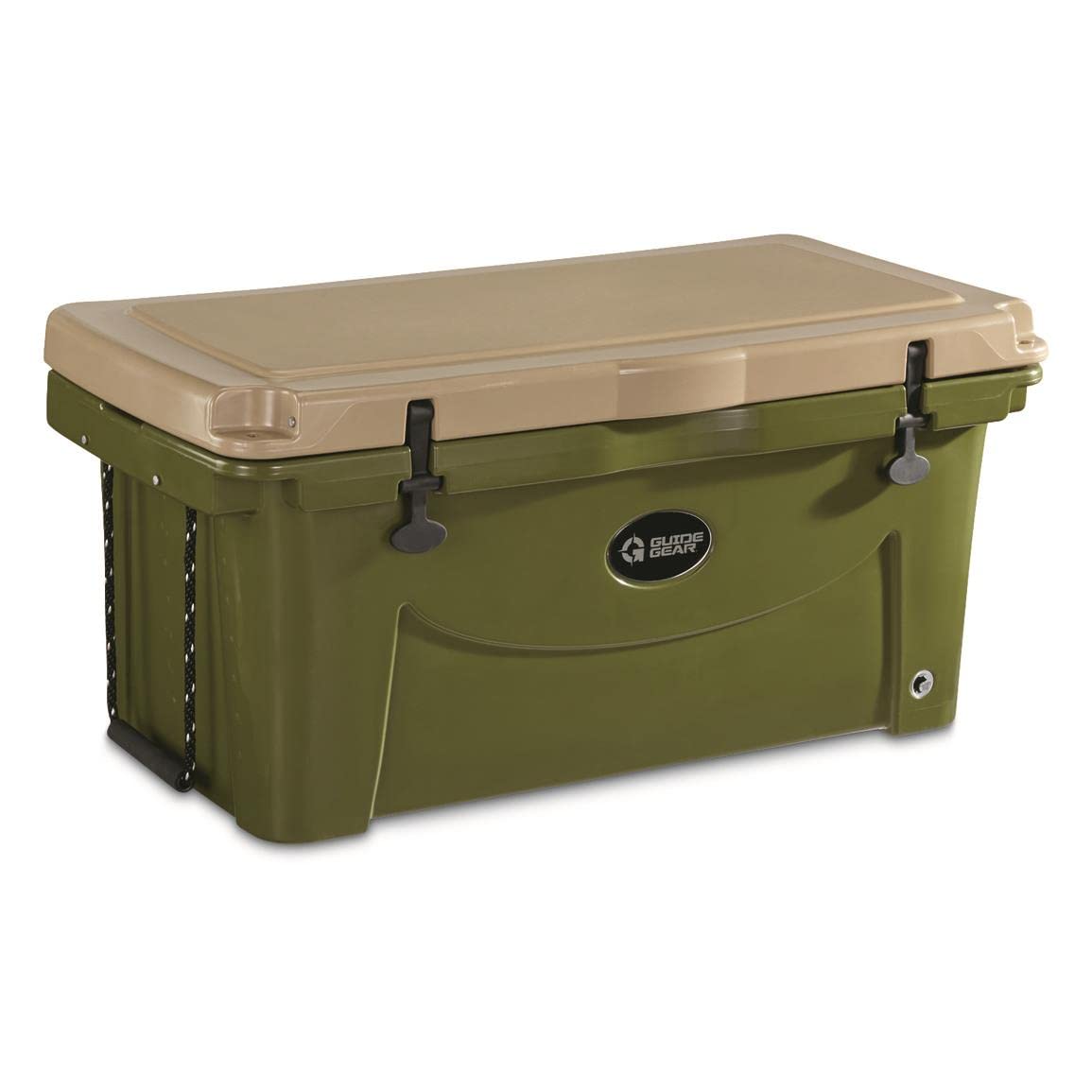 Guide Gear Ice Chest Camping Cooler Large And Rotomolded 90 Quart, Grizzly Bear Resistant, Tan/Green