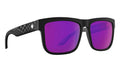 Spy Optic Discord, Square Sunglasses, Color and Contrast Enhancing Lenses (Slayco Matte Black Viper, Happy Bronze Purple Spectra