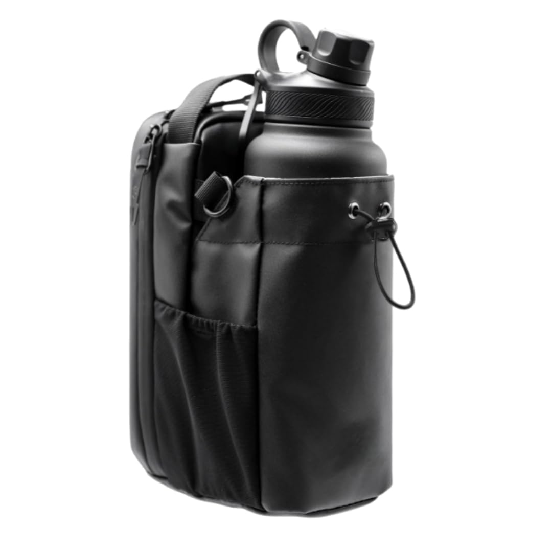 Dermanue Magnetic Gym Bottle Holder Bag With Storage Pockets And Zippered Compartments