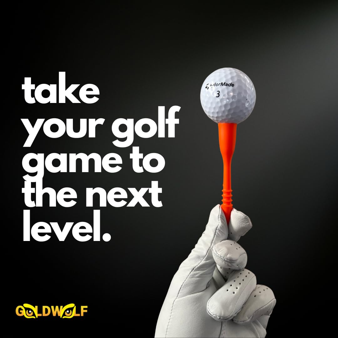Goldwolf Designer Golf Tees: Grip The Ground, Do Not Fly, Unbreakable, Outlasting, Non-Littering, Non-Time-Wasting (2 Tulip & 2
