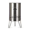 Petromax Feuerhand Fire Barrel Pyron, Stainless Steel Double-Walled Fire Pit For Yard Or Patio, Feet Protect Ground Surface, 29'