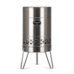Petromax Feuerhand Fire Barrel Pyron, Stainless Steel Double-Walled Fire Pit For Yard Or Patio, Feet Protect Ground Surface, 29'