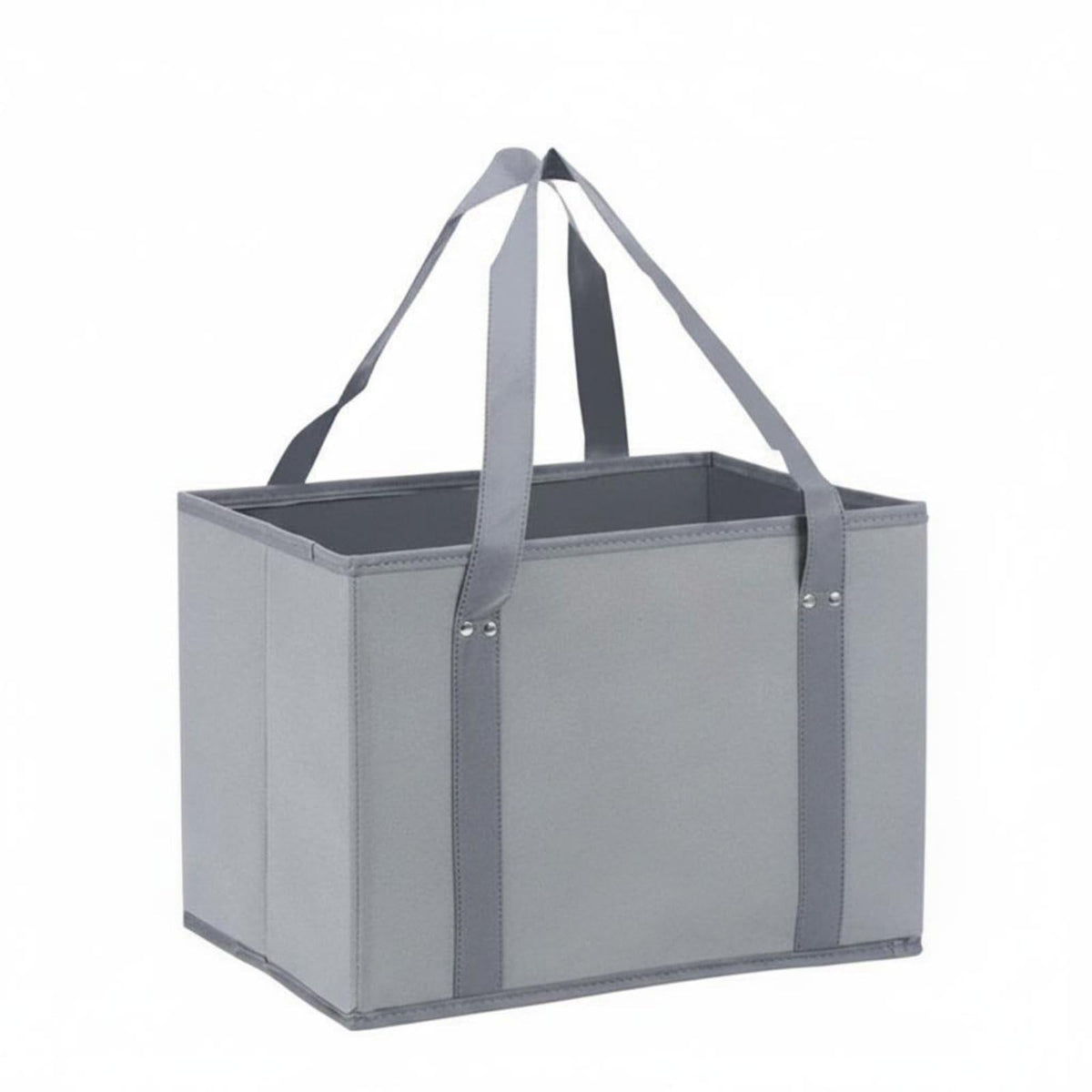 STYLEHEAVEN Foldable Shopping Basket Easy to Clean Nonwoven Tote Basket Large Capacity Reusable Grocery Tote, Gray|Home & Garden