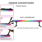 Sealoha 8Ft Ultrasimple Adjustable&Foldable Balance Beam,High-Low Floor Beam Suede Gymnastics Equipment,No Tool Require, Gymnast