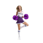 Hooshing 2Pcs Purple Pom Poms Cheerleading With Baton Handle Cheering For Girls Team Spirit Sports Dance Cheering