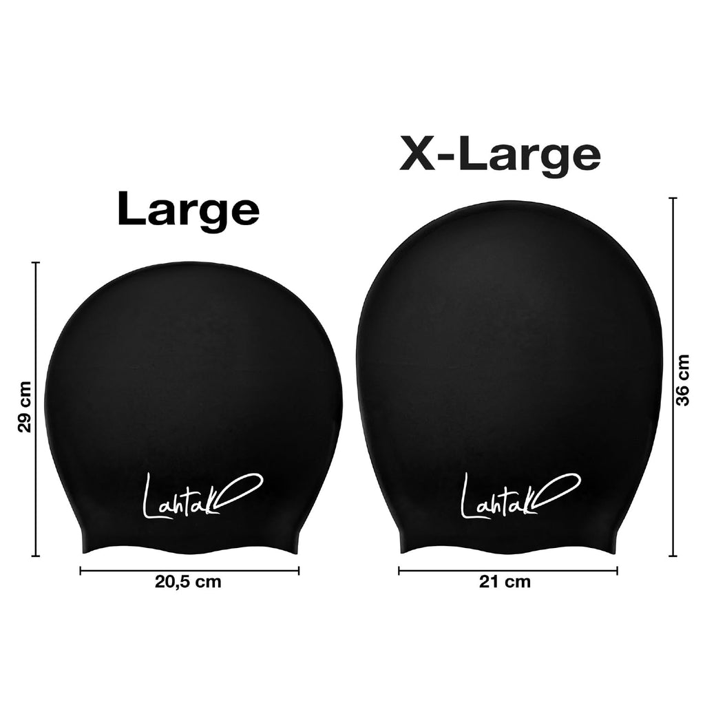 Long Hair Swim Cap - Swim Caps Cool - Stylish Swim Cap For Braids Weaves Dreadlocks - Bathing Cap - Silicone Shower Cap (Black L