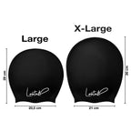 Long Hair Swim Cap - Swim Caps Cool - Stylish Swim Cap For Braids Weaves Dreadlocks - Bathing Cap - Silicone Shower Cap (Black L