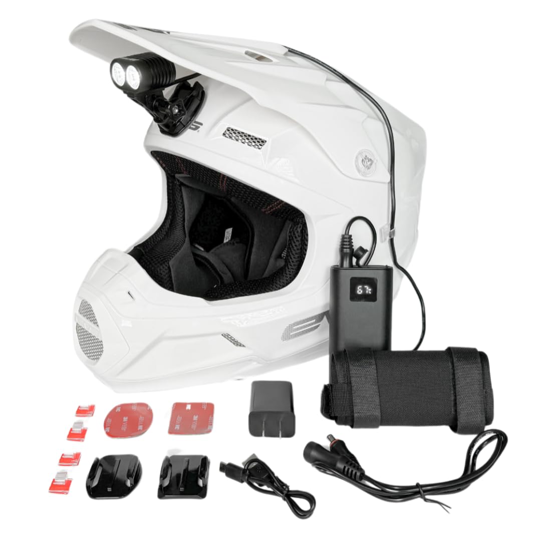 Dango Design Navigator Helmet LED Trail Light | 2,100 Lumen Rated Cree LEDs | Digital Readout Rechargeable Battery | Quick Attac
