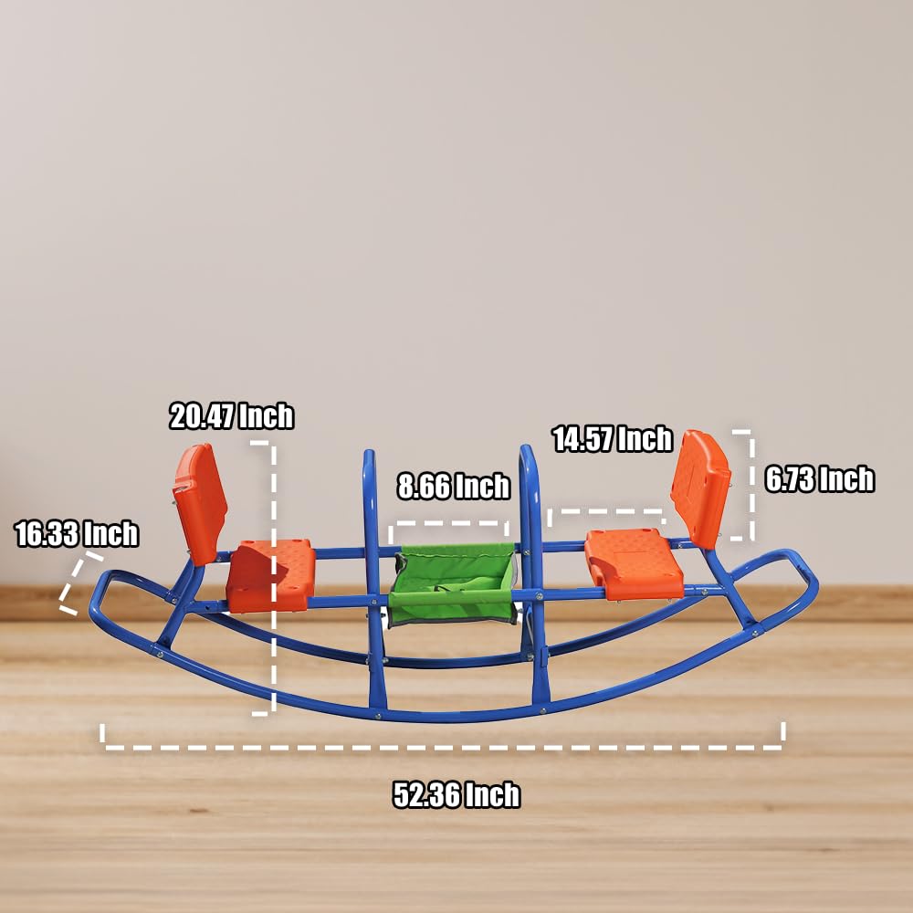 Kids Teeter Totter Outdoor Seesaw: Play - Children, Boys, Girls, Kid, Youth Ride On Toy Living Room, Lawn, Backyard, Playground