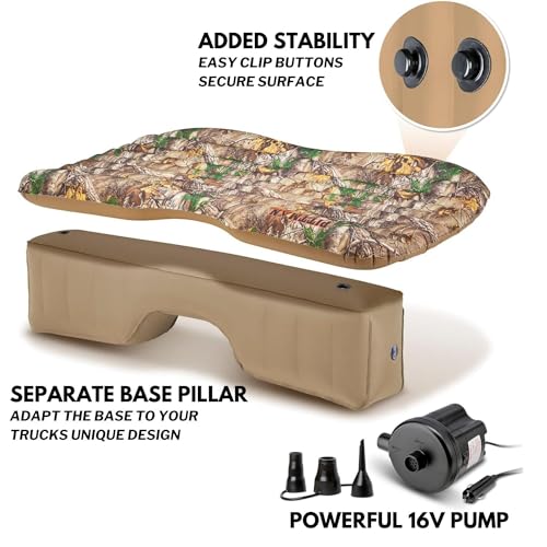 Pittman Outdoors Backseat Bed For Truck - 60'' Backseat Air Mattress For Truck, Vans & Large Suv Bed Mattress - Back Seat Bed Fo