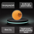 3 Star Ping Pong Balls Bulk Resilient Advanced Training 40+ Table Tennis Balls 100 Pack (Orange)