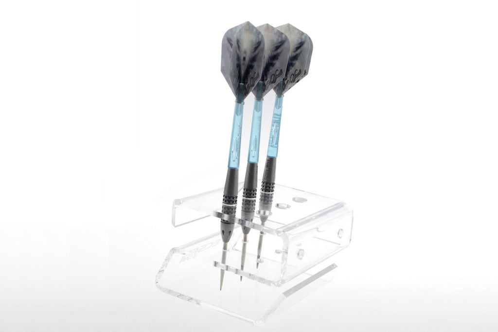 Ecsem Clear Acrylic Dart Holder/Display Stand, Holds 6 Steel/Soft Tip Darts (Dart Holder Wall Mount & Darts Holder Desktop)