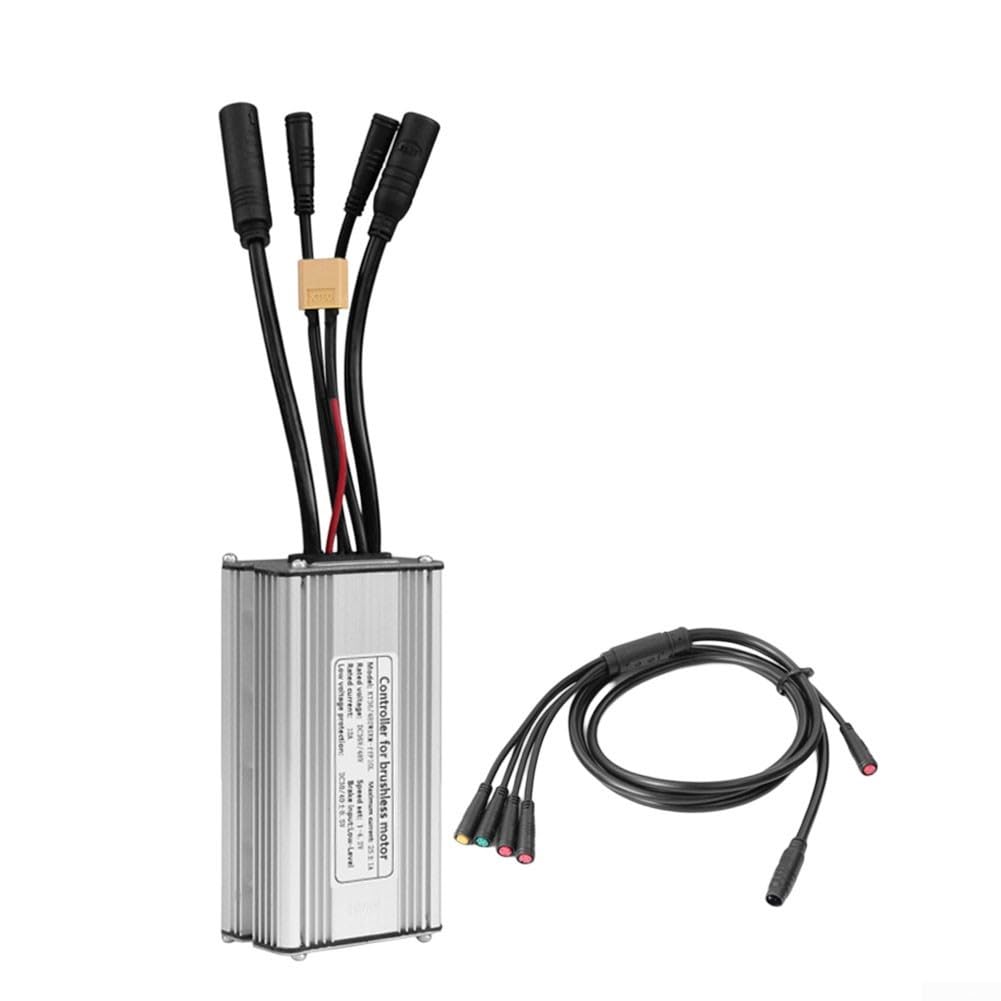 Electric Bicycle Brushless Controller 36V/48V 25A 750W With 1T5 Cable For KT Parts Aluminum Shell Sine Wave Design Waterproof Co