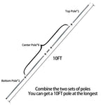 Sutekus Steel Rod Tent Pole Replacement Accessorie 2Pc/Set Adjustable Bars(Gray)