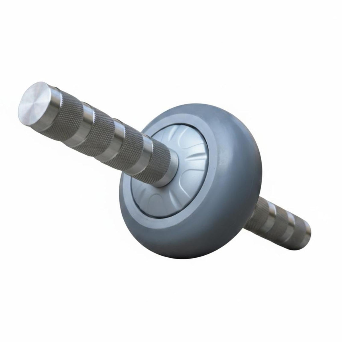 HEAVENGLOW Stainless Steel Core Workout Roller Knurled Grips RubberCoated Core Workout Wheel Gray | Abdominal Exercisers | Fitn