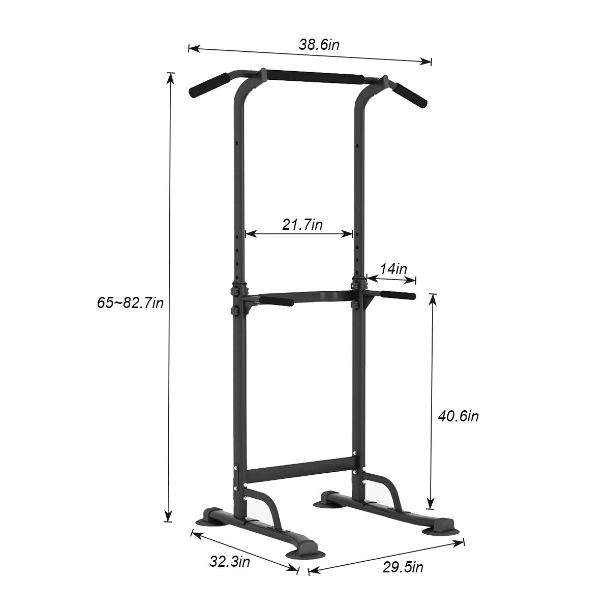 Soges Power Tower Pull Up & Dip Station Multi-Function Home Strength Training Fitness Workout Station Height Adjustable, Psbb005