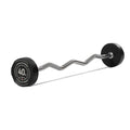 Titan Fitness 40 Lb Rubber Ez Curl Fixed Barbell, Pre-Loaded Weight Bar For Strength Training & Weightlifting