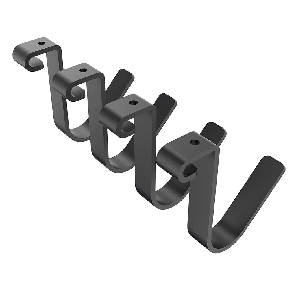 Fleximounts 4-Pack Add-On Storage Rail Hook Accessory For Garage Ceiling Storage Rack And Wall Shelving, Black