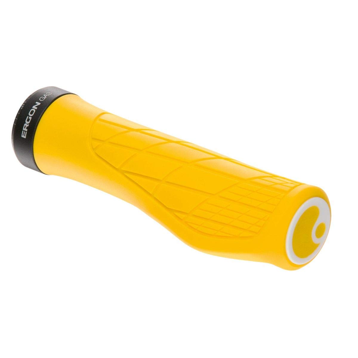 Ergon GA3 Ergonomic Lock-On MTB Grips - Winged Design for Mountain Bike Comfort and Wrist Support, Yellow Mellow, Small