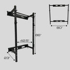 Hulkfit Pro Series 2.35       X 2.35       Steel Folding Wall Mounted Power Rack Cage With Attachment Accessories - J Hooks And