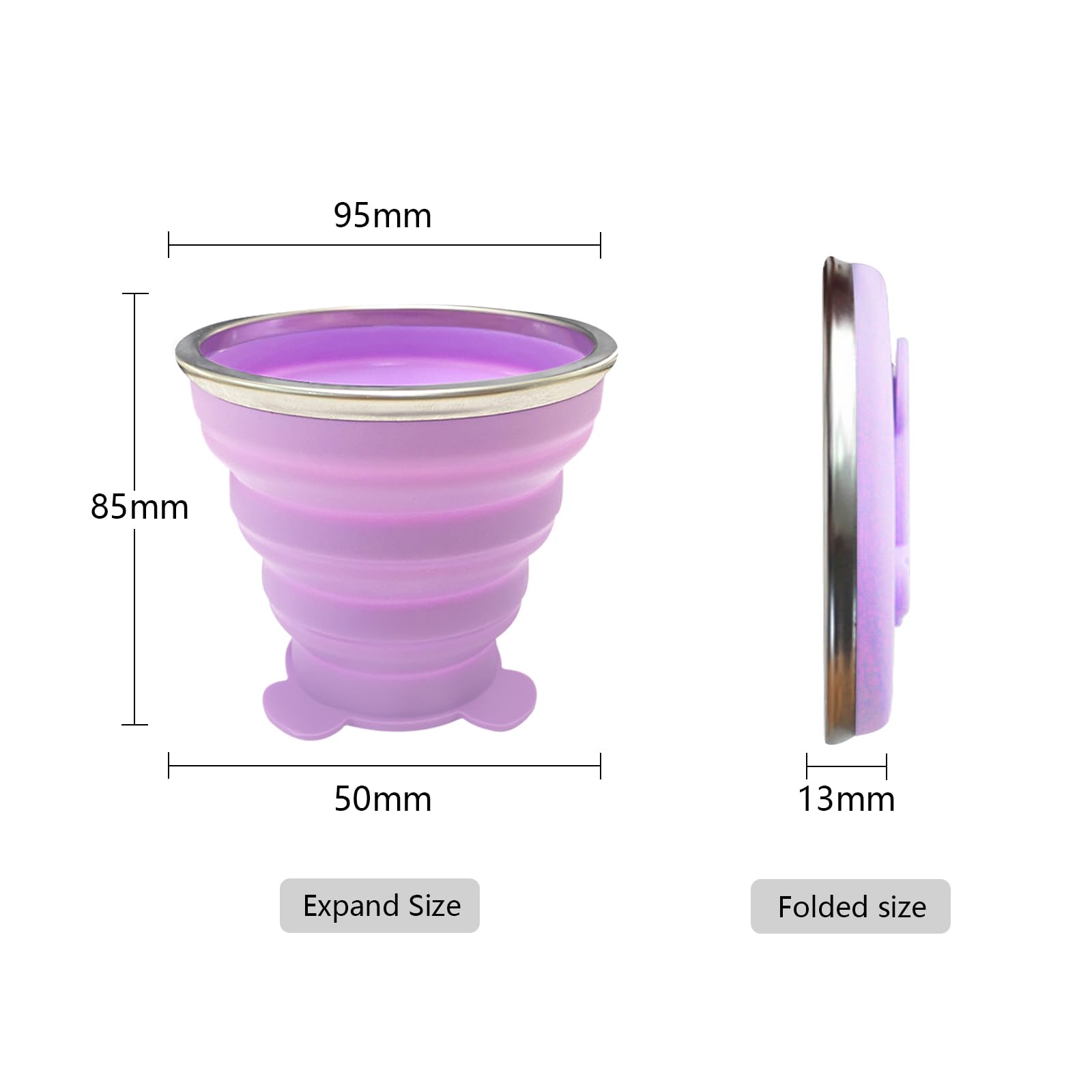 Collapsible Cup-Silicone Small Foldable-Expandable Folding Drinking-Reusable Portable Mugs Cups With Lids For Travel, Camping, H
