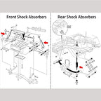 10L0L Club Car Ds Shocks  Precedent Shocks ,Golf Cart Front And Rear Shock Absorbers For Club Car Ds Ge 1988-Up,Precedent Ge 200