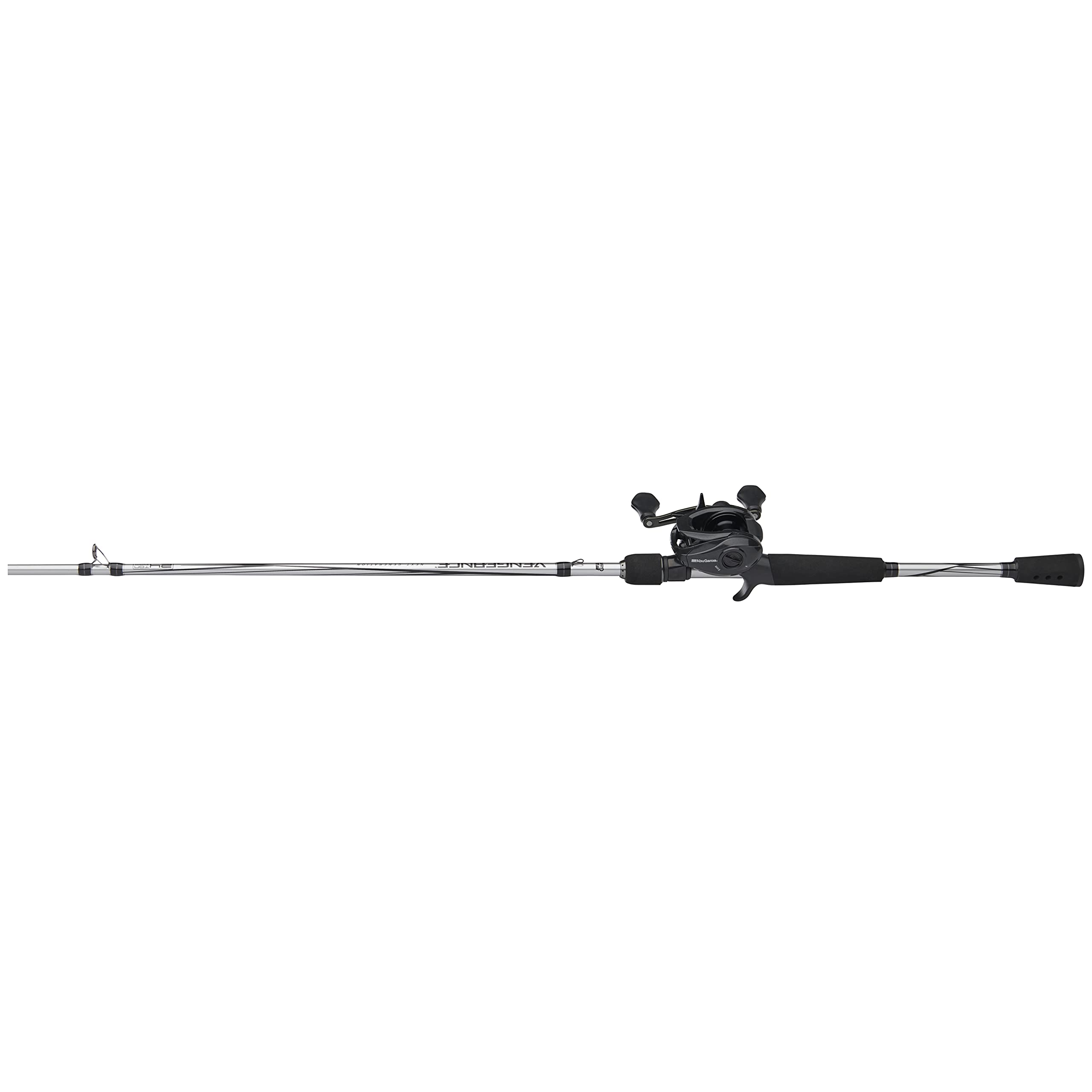 Abu Garcia Vengeance Low Profile Baitcast Reel And Fishing Rod Combo, Black/Silver, 7' - Medium Heavy - 1Pc- Right-Handed