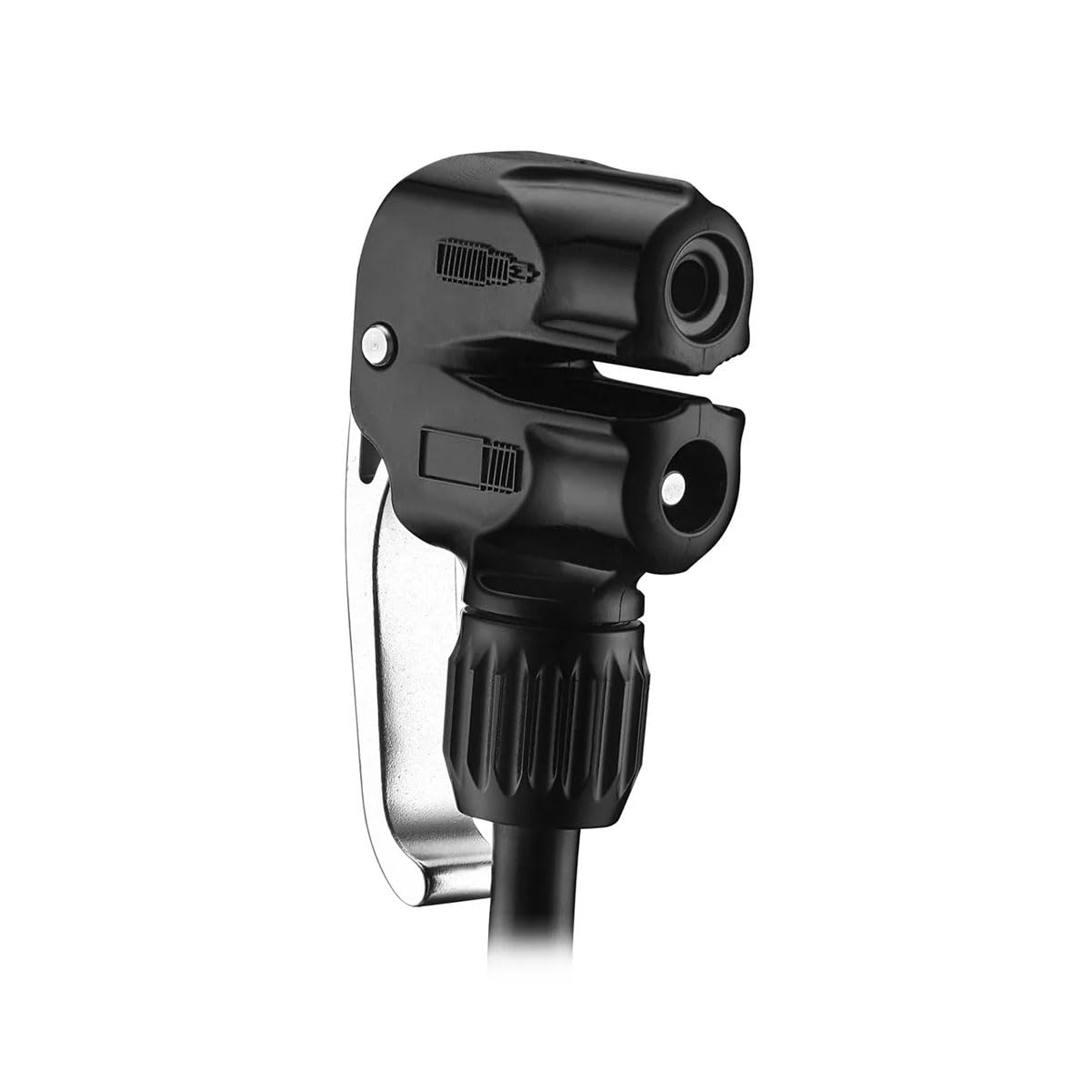 Lezyne Dual Valve Alternative Bicycle Pump Head, Presta, Schrader, And Dunlop Compatible, For High-Pressure Tire Floor Pumps