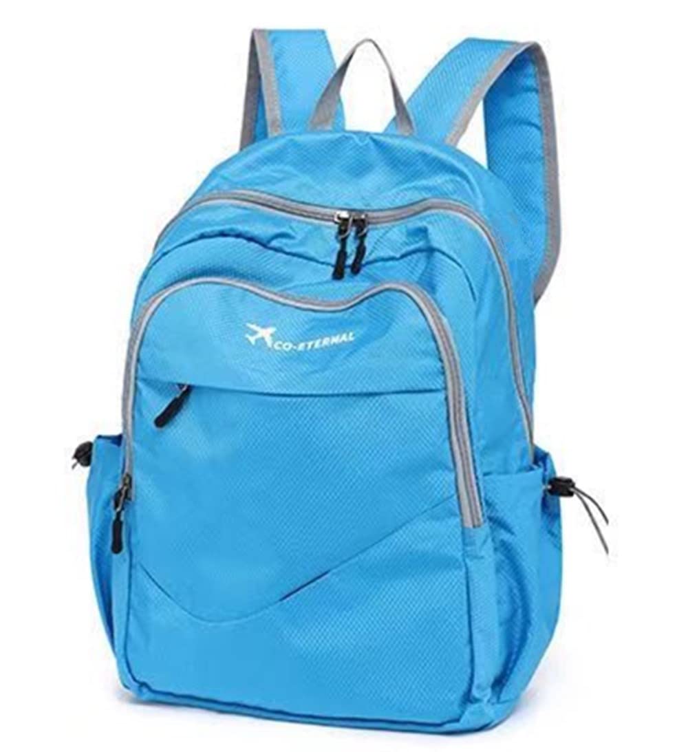 Geboldil Mens and womens lightweight foldable hiking travel backpack waterproof camping backpack blue