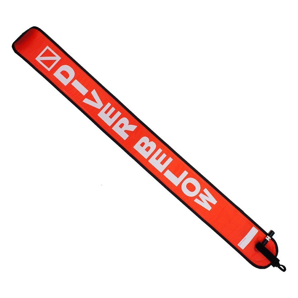 Scuba Choice 4 Surface Marker Buoy Signal Tube, Orange - Durable Nylon TPU, Compact BCD Pocket Fit, Easy Oral Inflator, Diver B