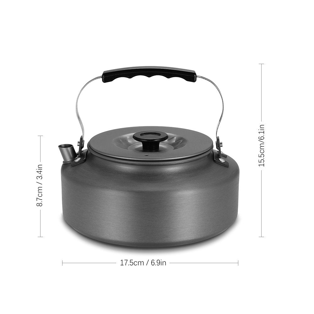 Docooler Camping Kettle - 1.6L Portable Ultra-Light Outdoor Hiking Camping Picnic Water Kettle, Teapot, Coffee Pot - Compact, Qu