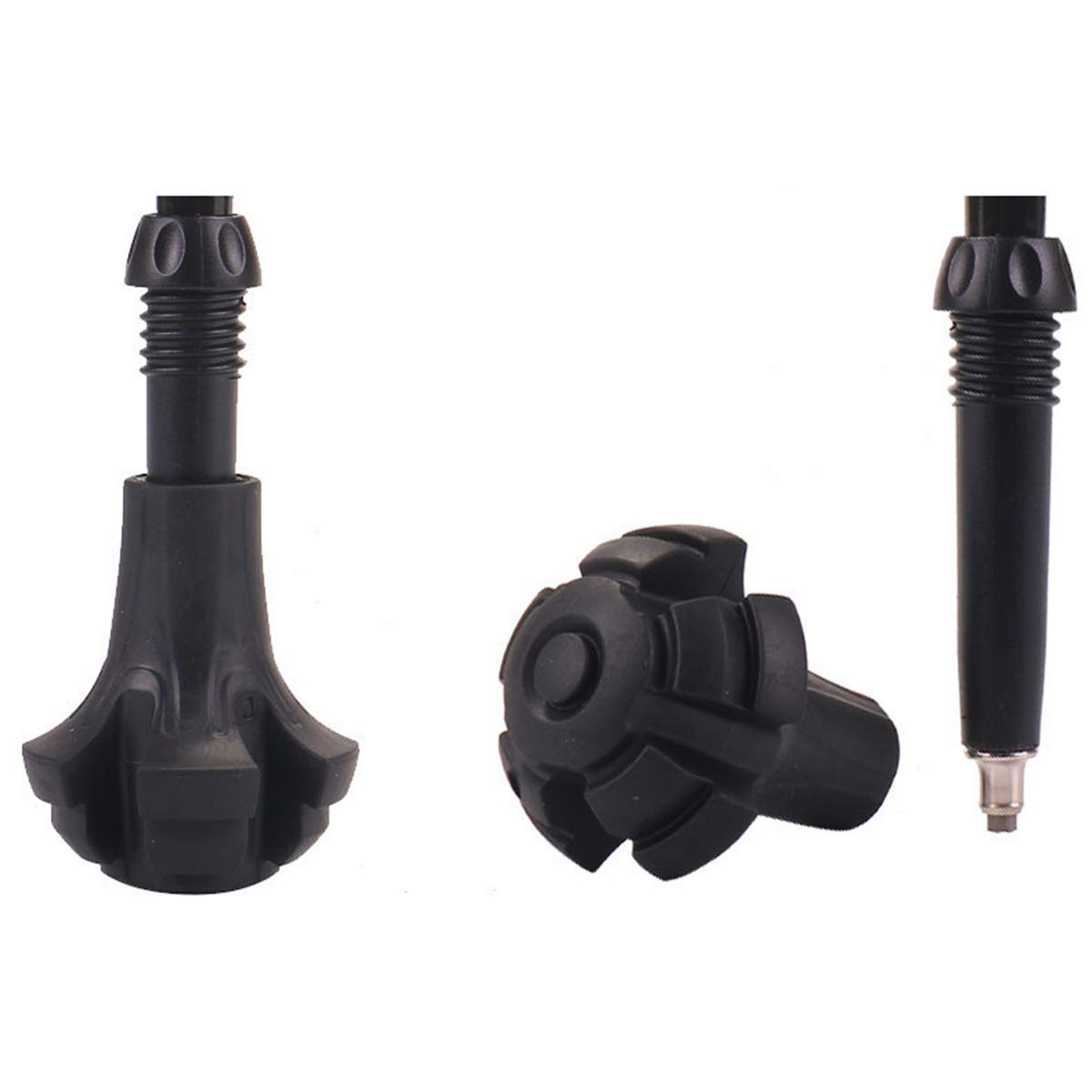 Diooid General Accessories For Trekking Poles Replacement Rubber Tips Set Removable Trekking Snow/Mud For Hiking Poles Fits Most