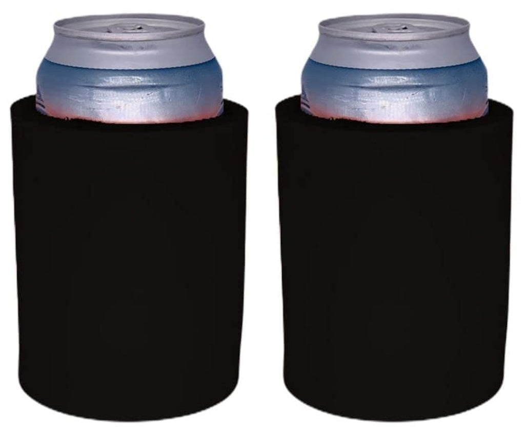Blank Thick Foam Old School Can Cooler (2 Pack, Black)