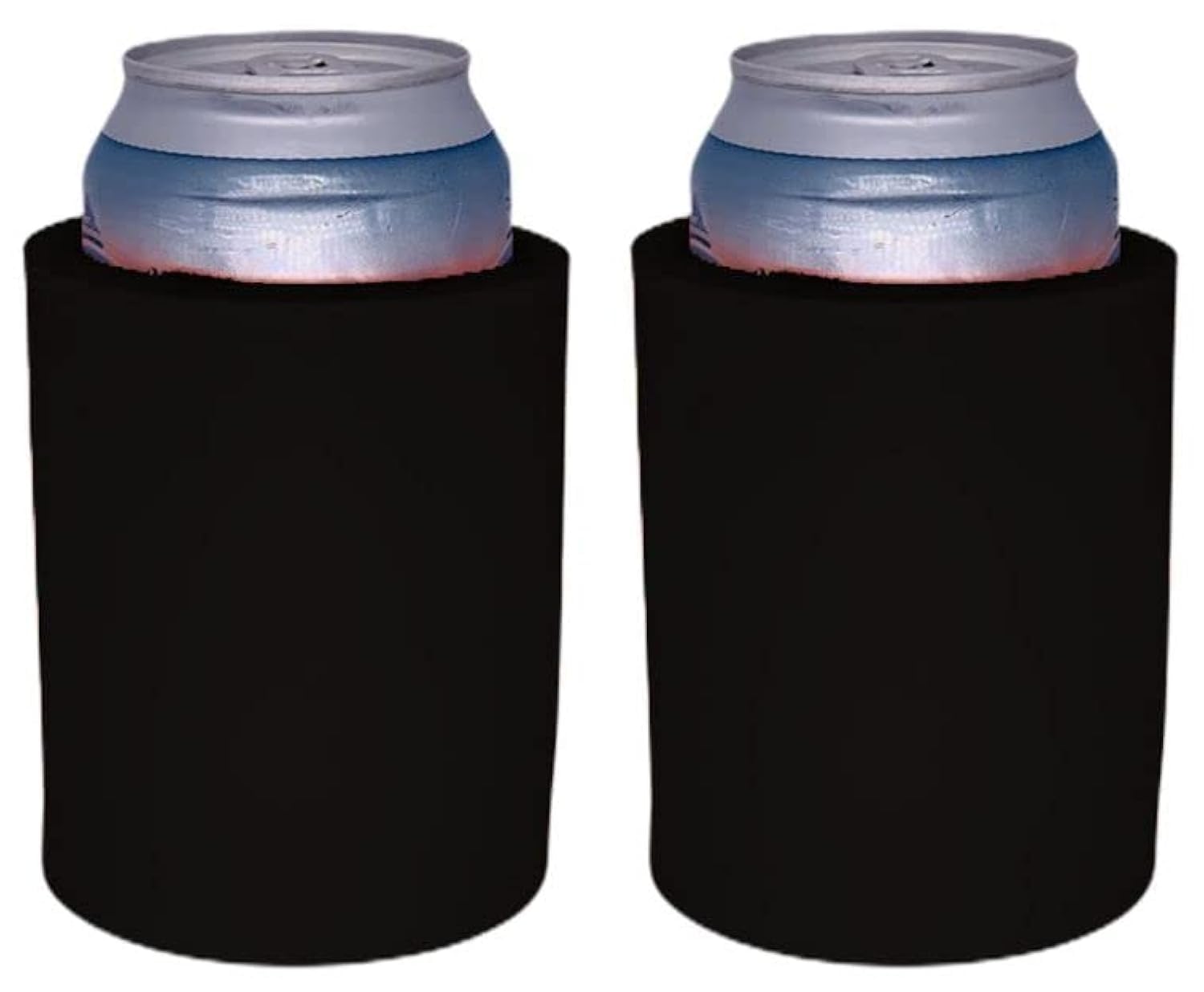 Blank Thick Foam Old School Can Cooler (2 Pack, Black)