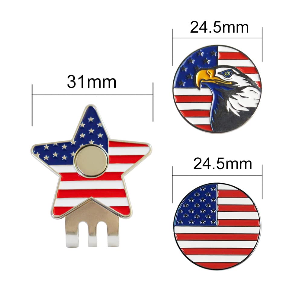 Pinmei Flower Golf Ball Marker With Golf Hat Clip For Your Friend (Red Flag)