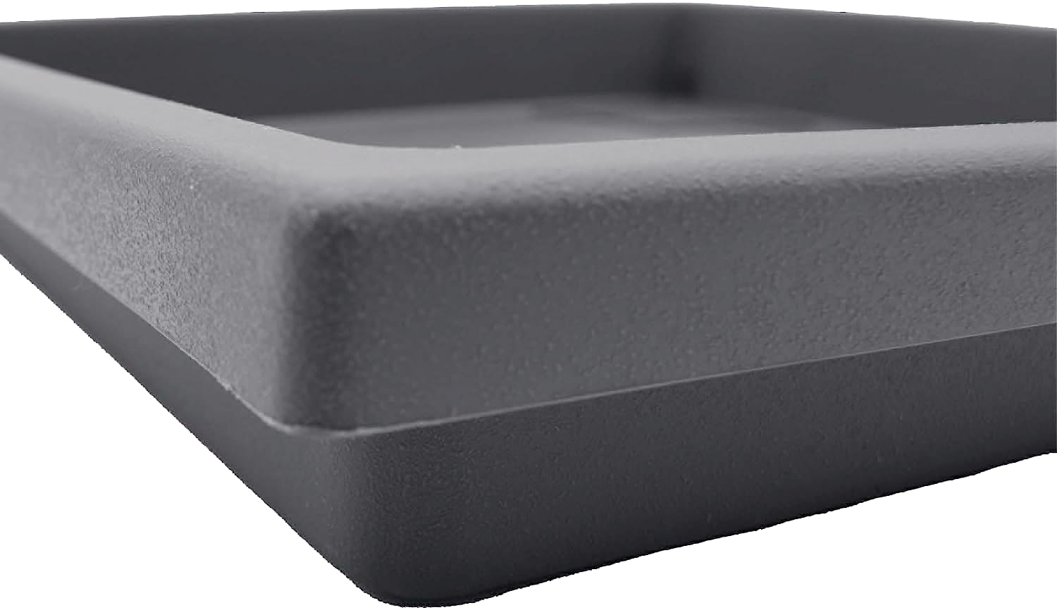 The Hc Companies 14 Inch Accent Square Plastic Plant Saucer - Indoor Outdoor Plant Trays For Pots - 14X14X18, Warm Gray