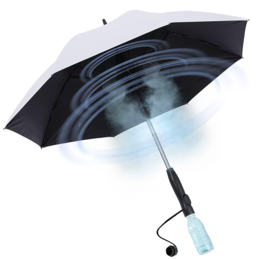 Fiyliao Umbrella With Fan And Mist Spray,Rechargeable - Ultimate Solution For Cooling & Uv Protection - Ideal For Summer, Beach,