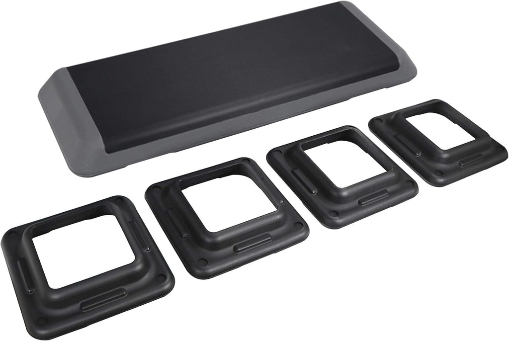 Zeny 43'' Exercise Aerobic Step Platform Adjustable Fitness Stepper With 4 Detachable Risers Fitness Workout Stepper For Home Gy