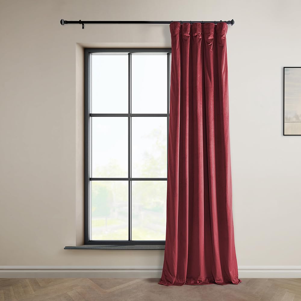 Hpd Half Price Drapes Heritage Plush Velvet Curtains For Bedroom  Living Room 50 X 96, Vpyc-179758-96 (1 Panel) Cinema Red