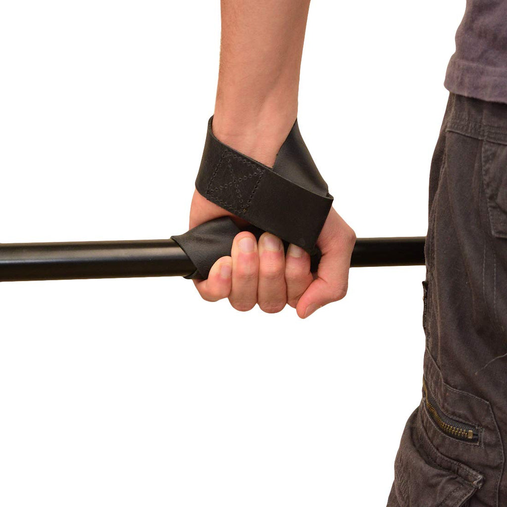 Hide & Drink, Leather Lifting Straps (2 Pieces), Bodybuilding, Sports, Gym, Fitness, Accessories, Handmade (Charcoal Black)