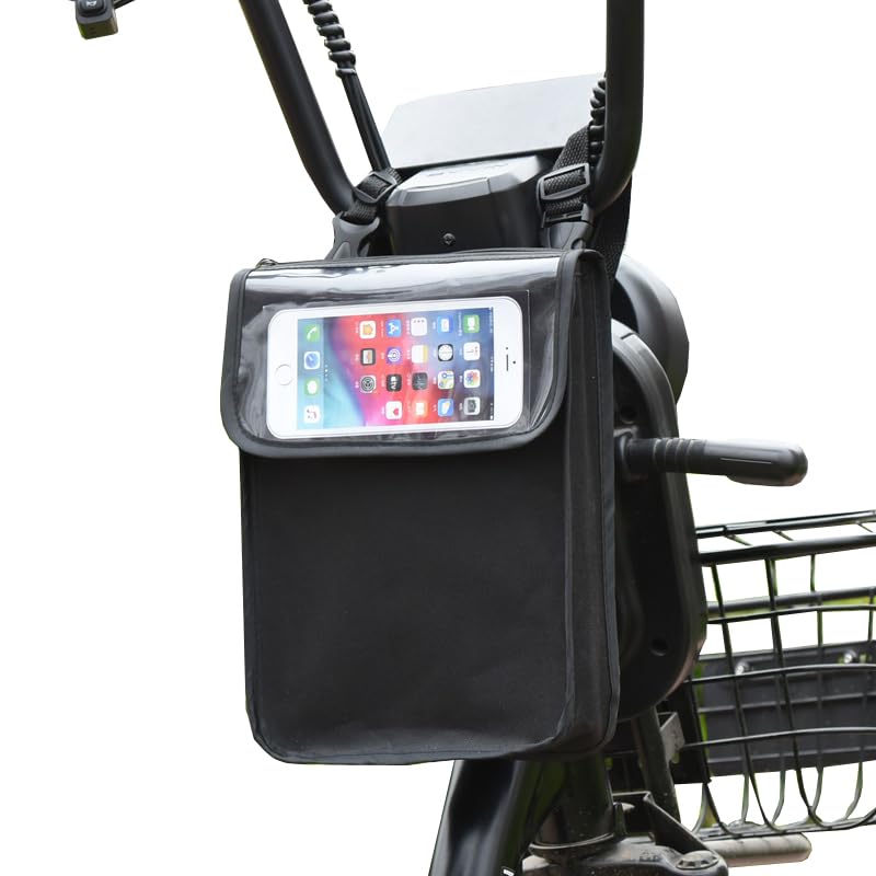 SquEqu Electric Scooter Bag Storage Pouch Handlebar Attachement Large Capacity with Waterproof Phone Holder Pocket Front Hanging