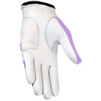 Mrx Women Golf Glove Left Handed Golf Gloves Sweat Resistant Soft Cabretta Leather Regular Fit Women Golfer Glove White Purple