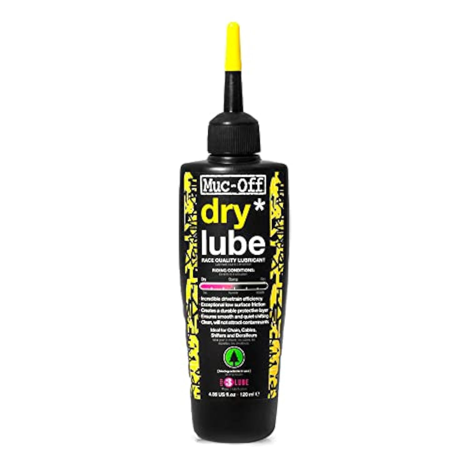 Muc-Off Dry Chain Lube, 120 Milliliters - Biodegradable Bike Chain Lubricant Suitable For All Types Of Bike - Formulated For Dry
