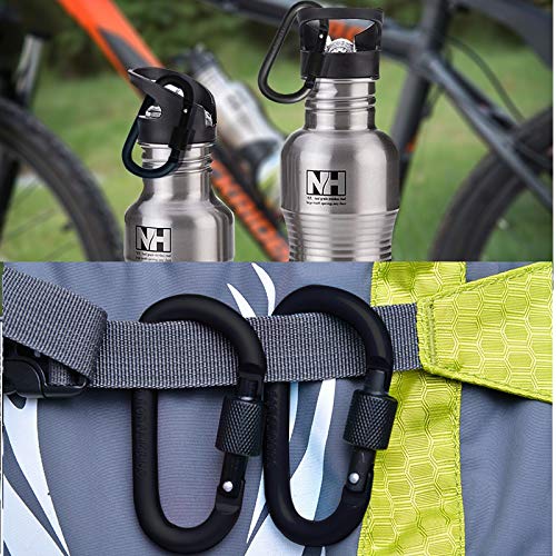 Vonpri 4 Pack Aluminum Locking Carabiner Clip D Ring Spring Snap Key Chain Hook 3