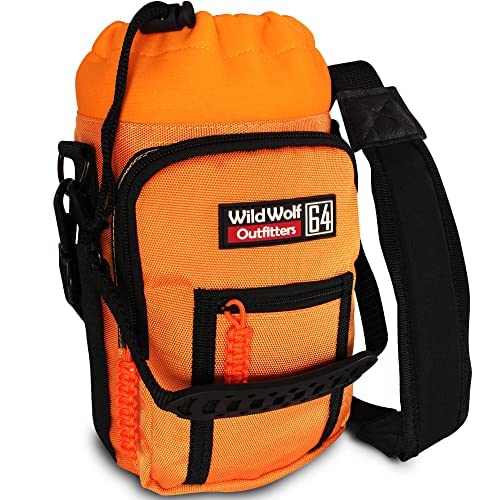 Wild Wolf Outfitters Water Bottle Holder for 64 ounce Bottles - Orange - Carry, Protect and Insulate Your Best Flask with This C