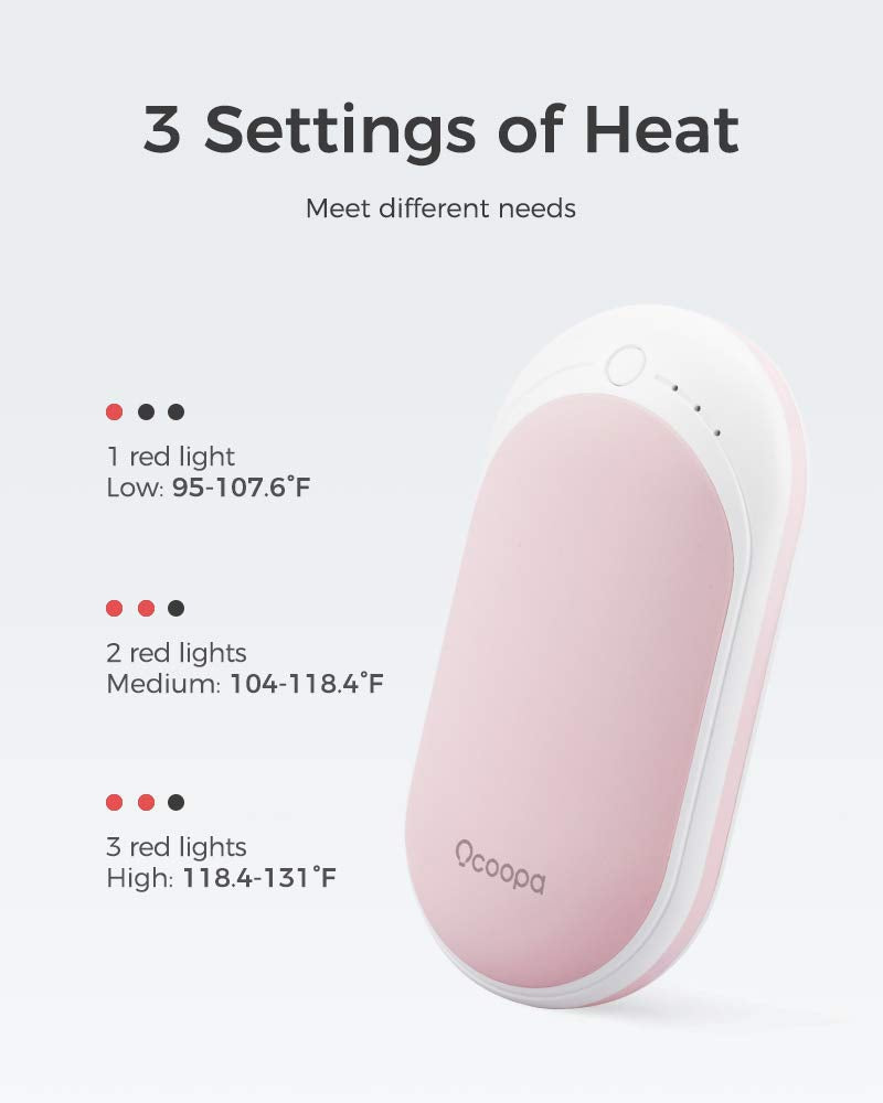 Ocoopa Hand Warmers Rechargeable, 1 Pack 5200Mah Electric Portable Pocket Heater, Heat Therapy Great For Raynauds, Hunting, Golf